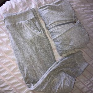 grey sweatsuit